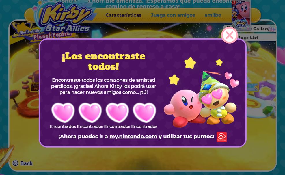KIRBY_STAR ALLIES_SITIO OFICIAL_PUNTOS MY NINTENDO